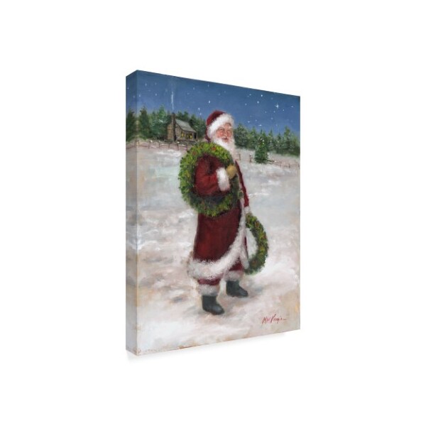 Mary Miller Veazie 'Santa With Two Wreaths' Canvas Art,18x24